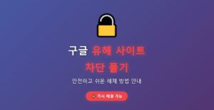 구글 유해 사이트 차단 풀기 - 유해 사이트 접속 차단 해제 완벽 가이드